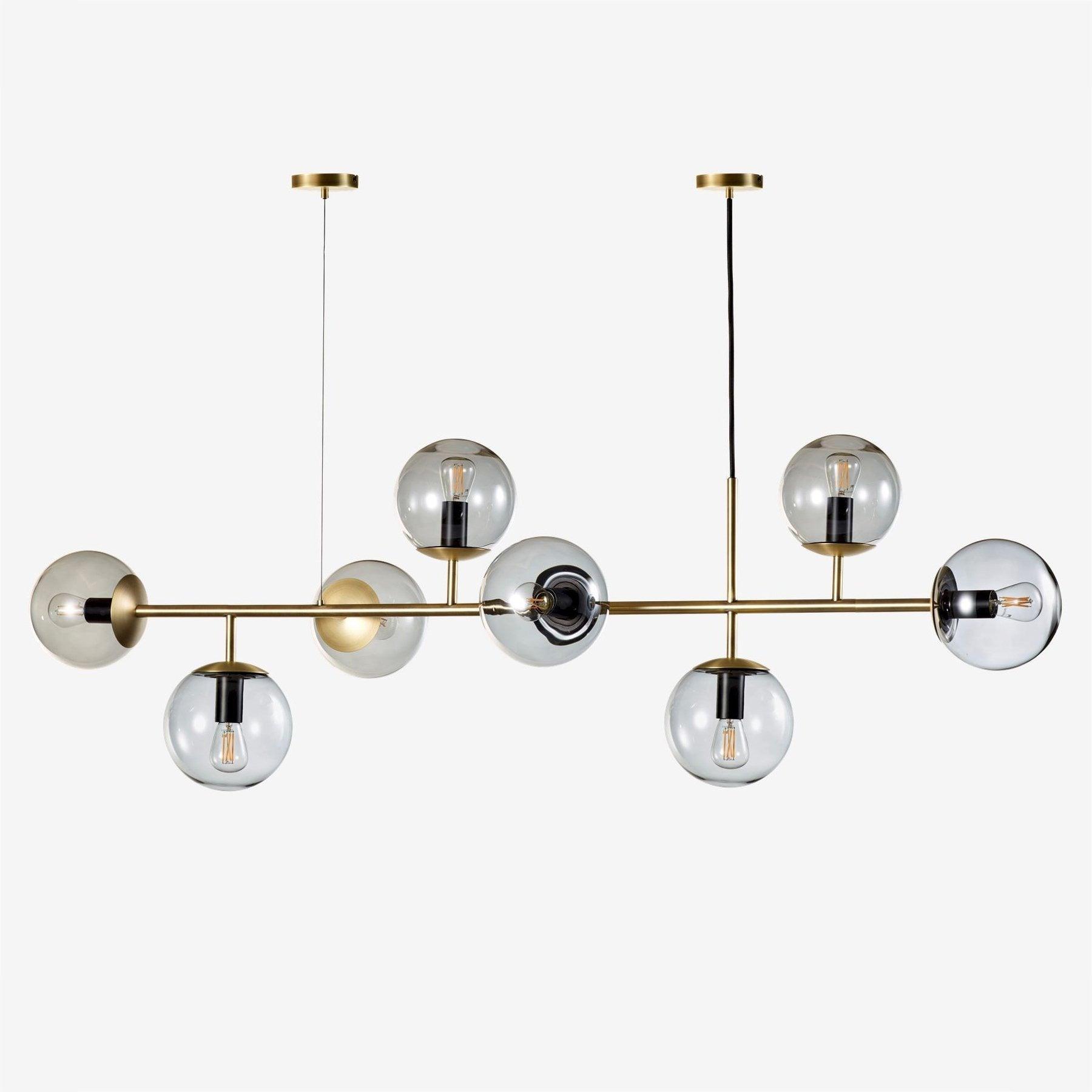 Yorvin Pendant Lamp Orb Brass Glass for Living Room-Neutral Decor