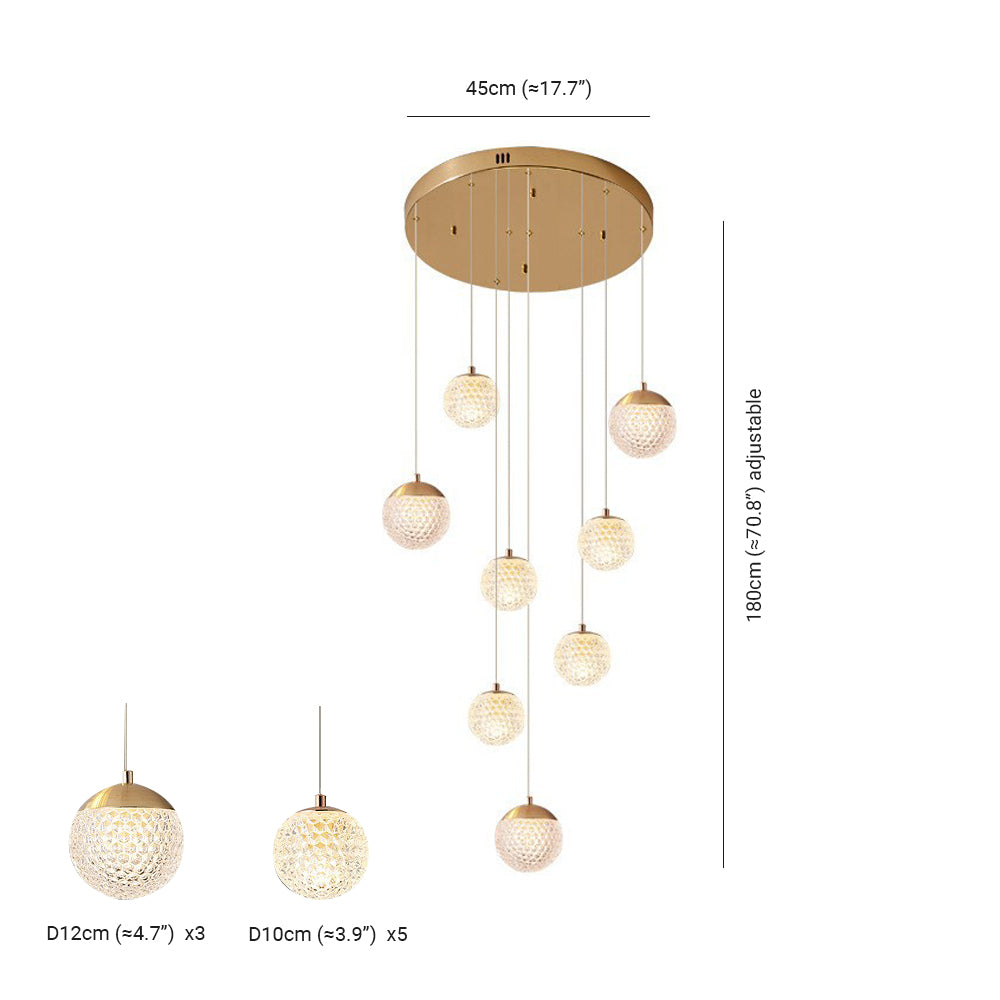 Arisha Multi Staircase Modern Art Deco Pendant Light, Gold - Neutral Decor