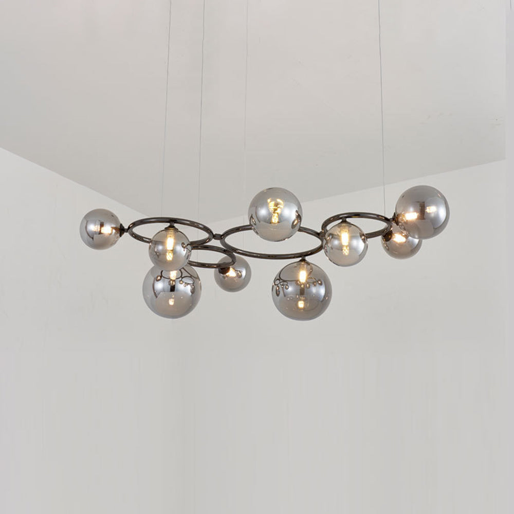 Valentina Modern Designe Wave Metal/Glass Pendant Light, White/Gold - Neutral Decor
