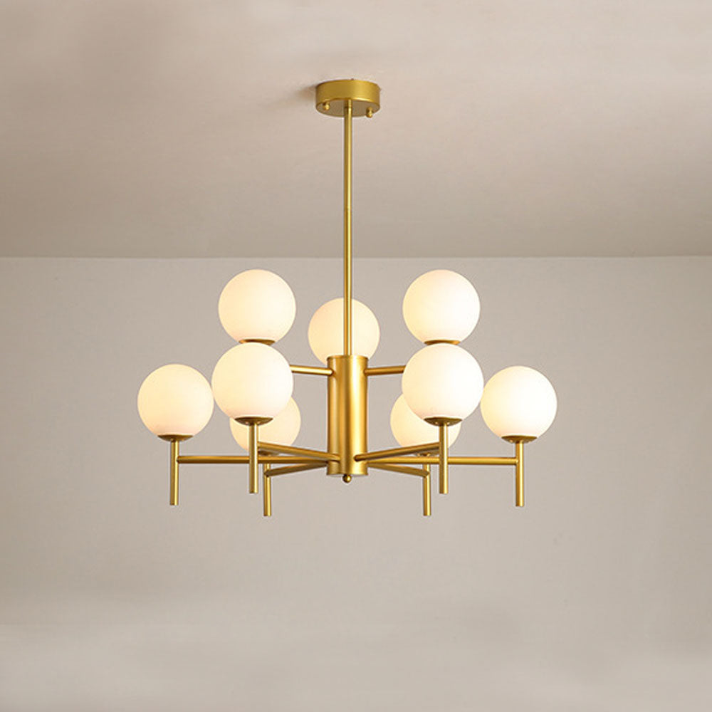 Silva Modern Globe Bubble Metal/Glass Pendant Light, Gold/Black - Neutral Decor