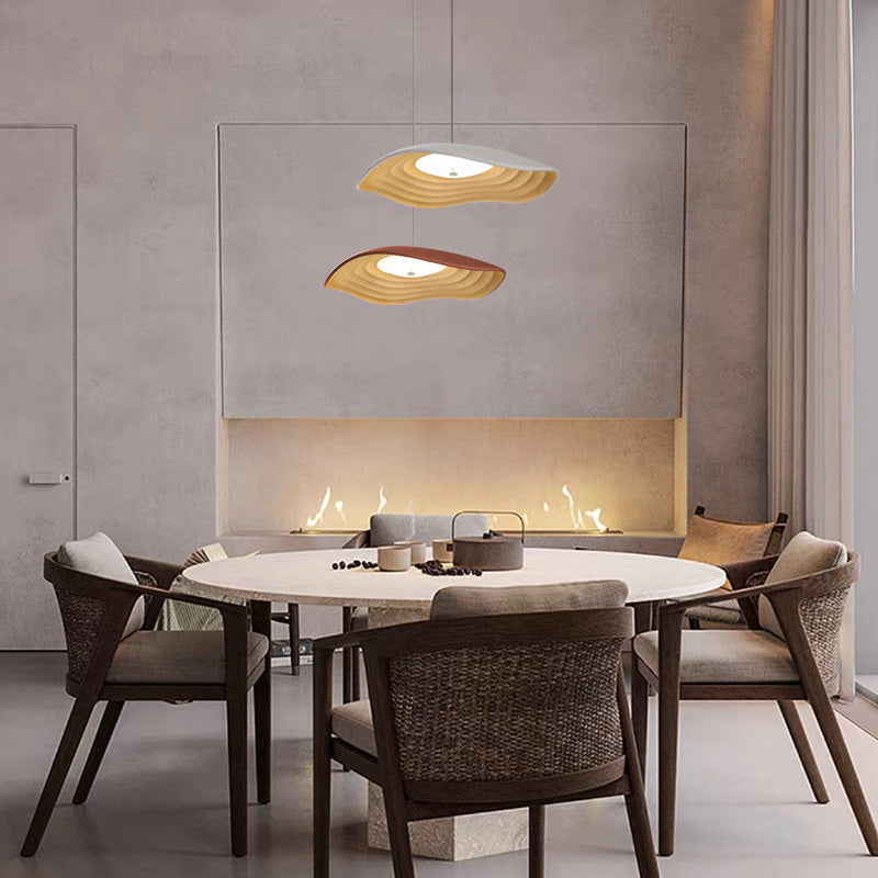 Arisha Wabi-Sabi Resin LED Pendant Light, White/Orange/Black - Neutral Decor