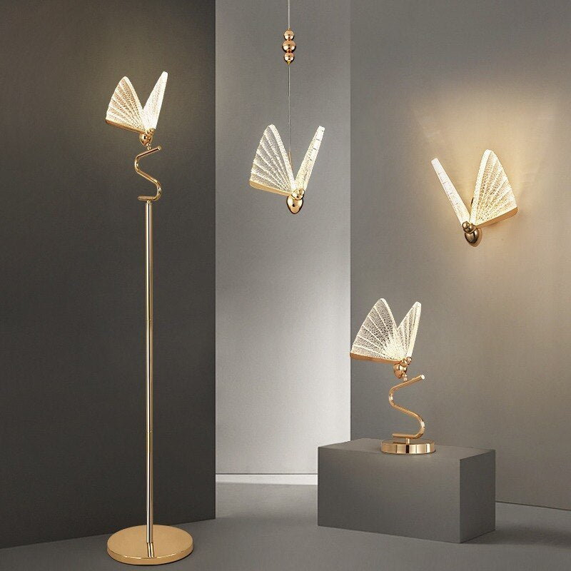 Modern Butterfly Chandelier Table & Floor Lamp, 4 Styles - Neutral Decor