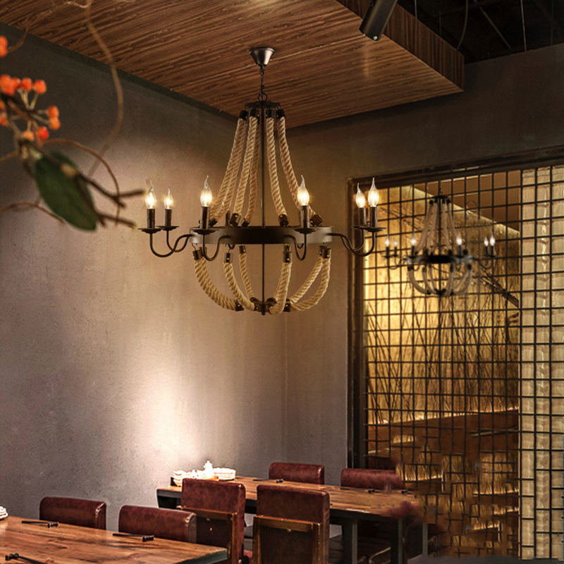 Epoch Vintage Loft Twine Pendant Light Metal Restaurant/Bar - Neutral Decor