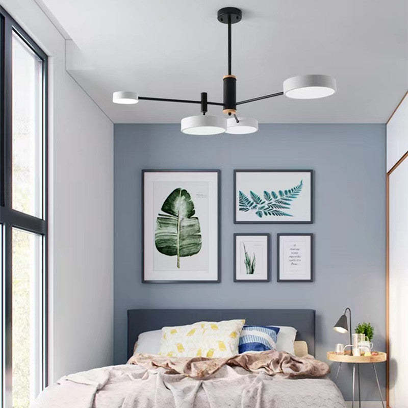 Arisha Pendant Light LED, Metal & Wood, Grey/White/Gold - Neutral Decor