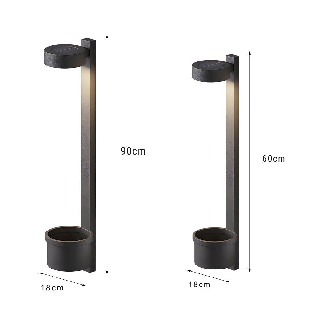 Mecy Solar Mounted Plant Stand Steel Outdoor Wall Light