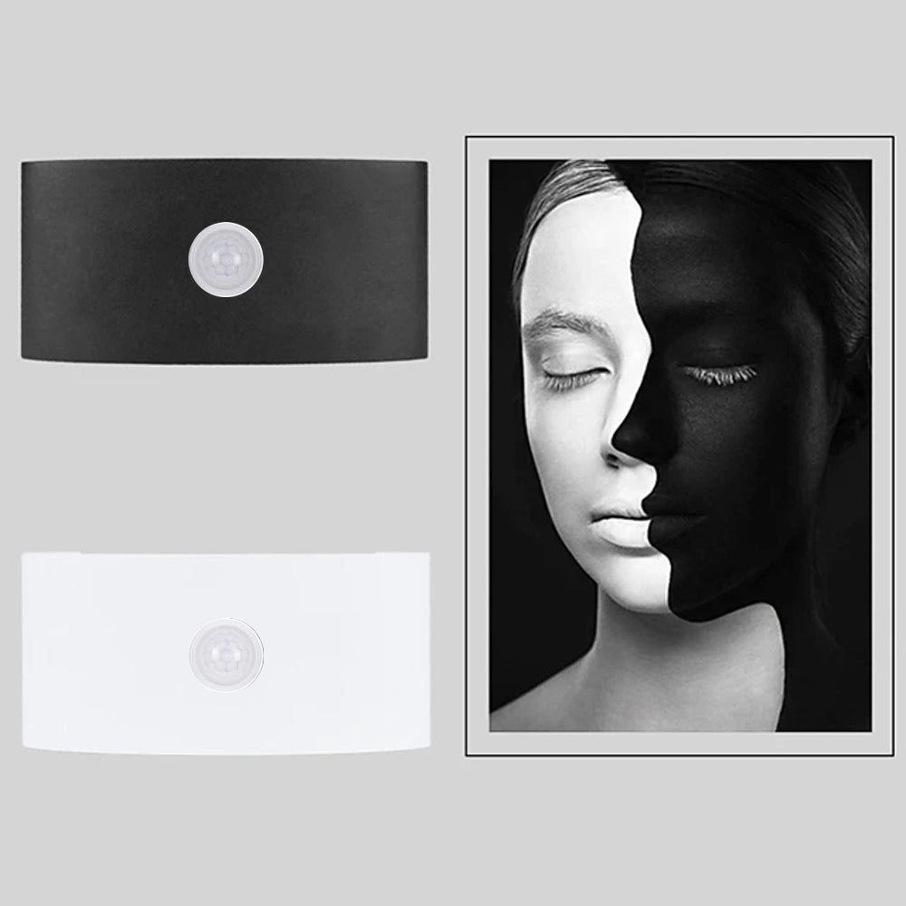 Ray Modern Simple Metal/Acrylic Fixtures Up And Down LED Light Wall Lamp, Black/White - Neutral Decor
