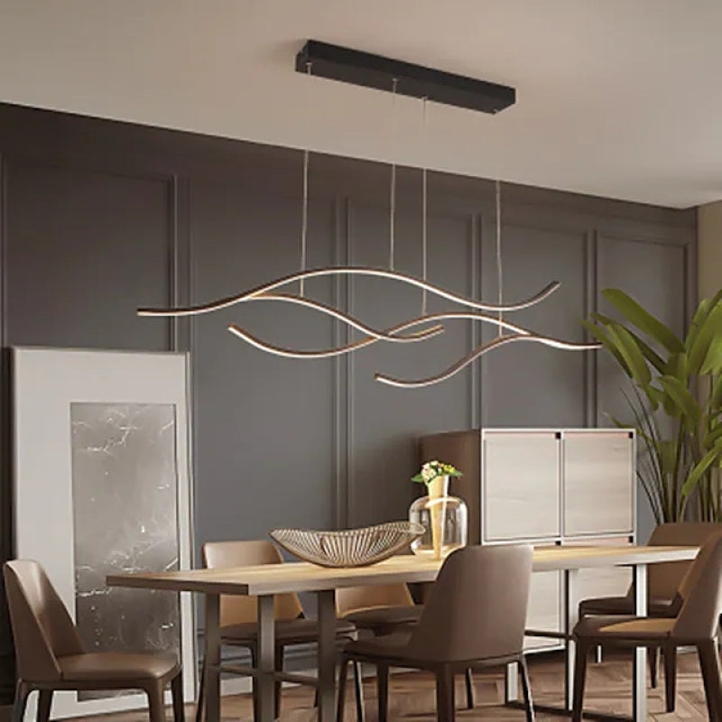 Arisha Pendant Light, Multi-Curved, Black/Gold - Neutral Decor