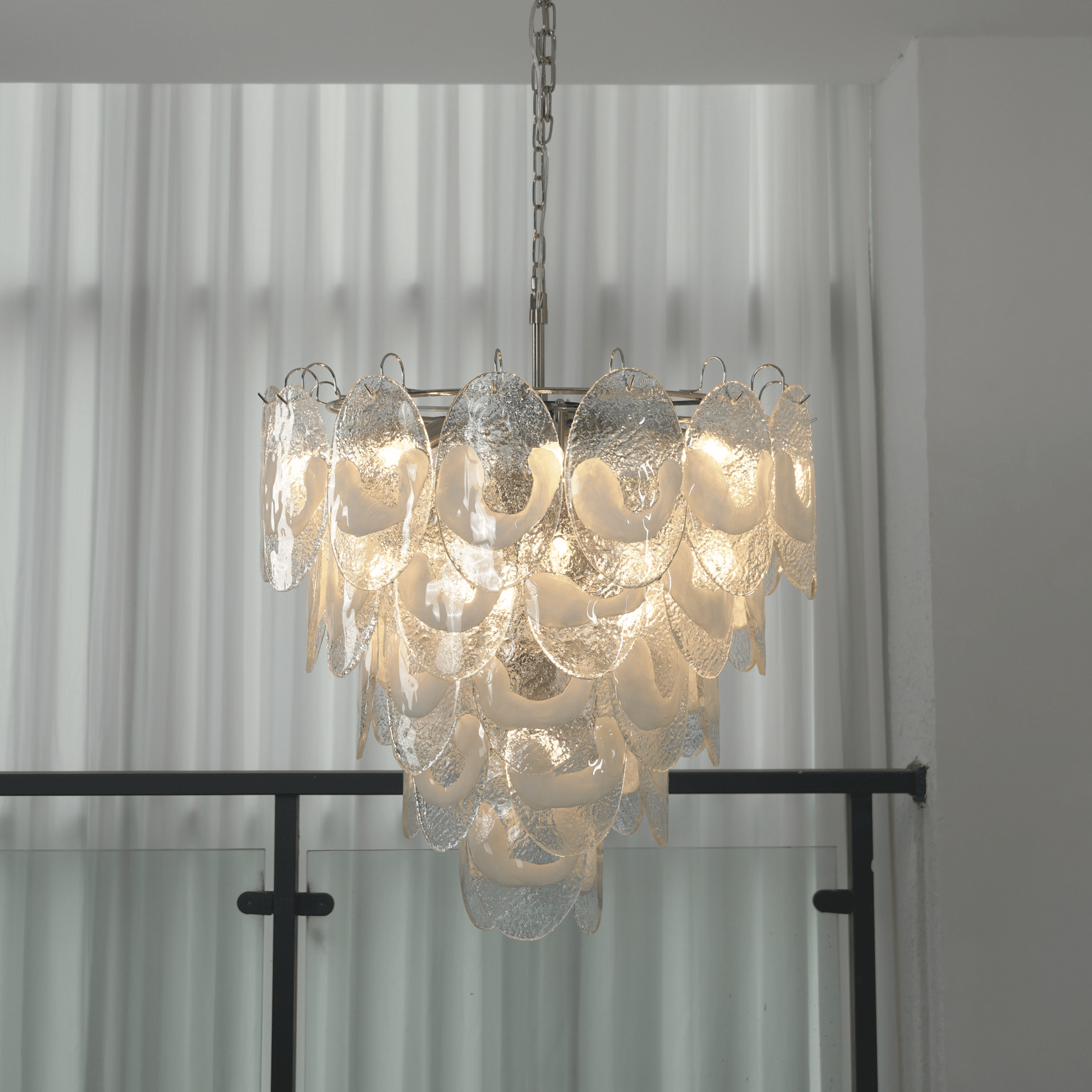 Jord Elegant Murano Glass Chandelier-Neutral Decor