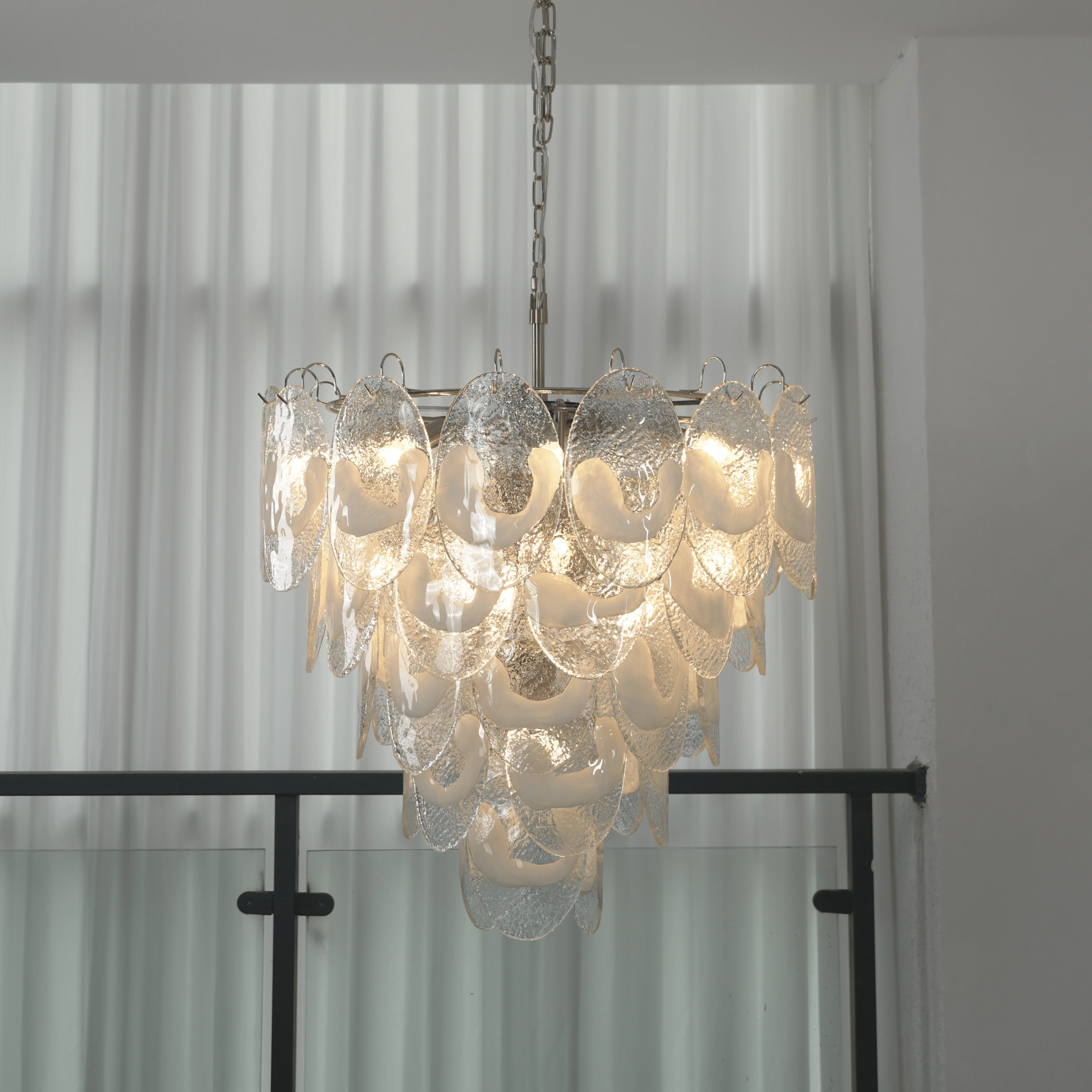Jord Elegant Murano Glass Chandelier-Neutral Decor