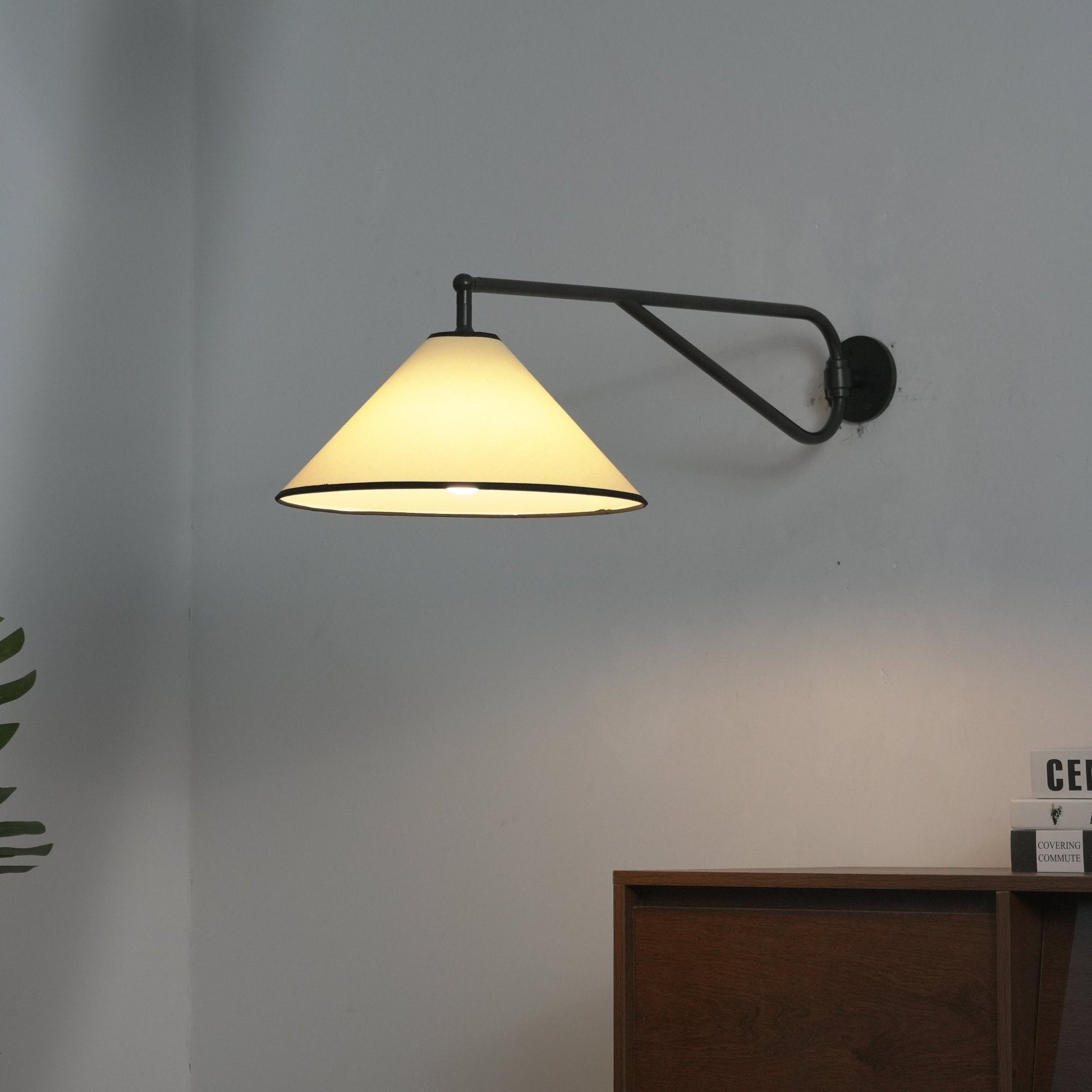 Zane Diaphane Minimalist Swing Fabric Wall Lamp-Neutral Decor