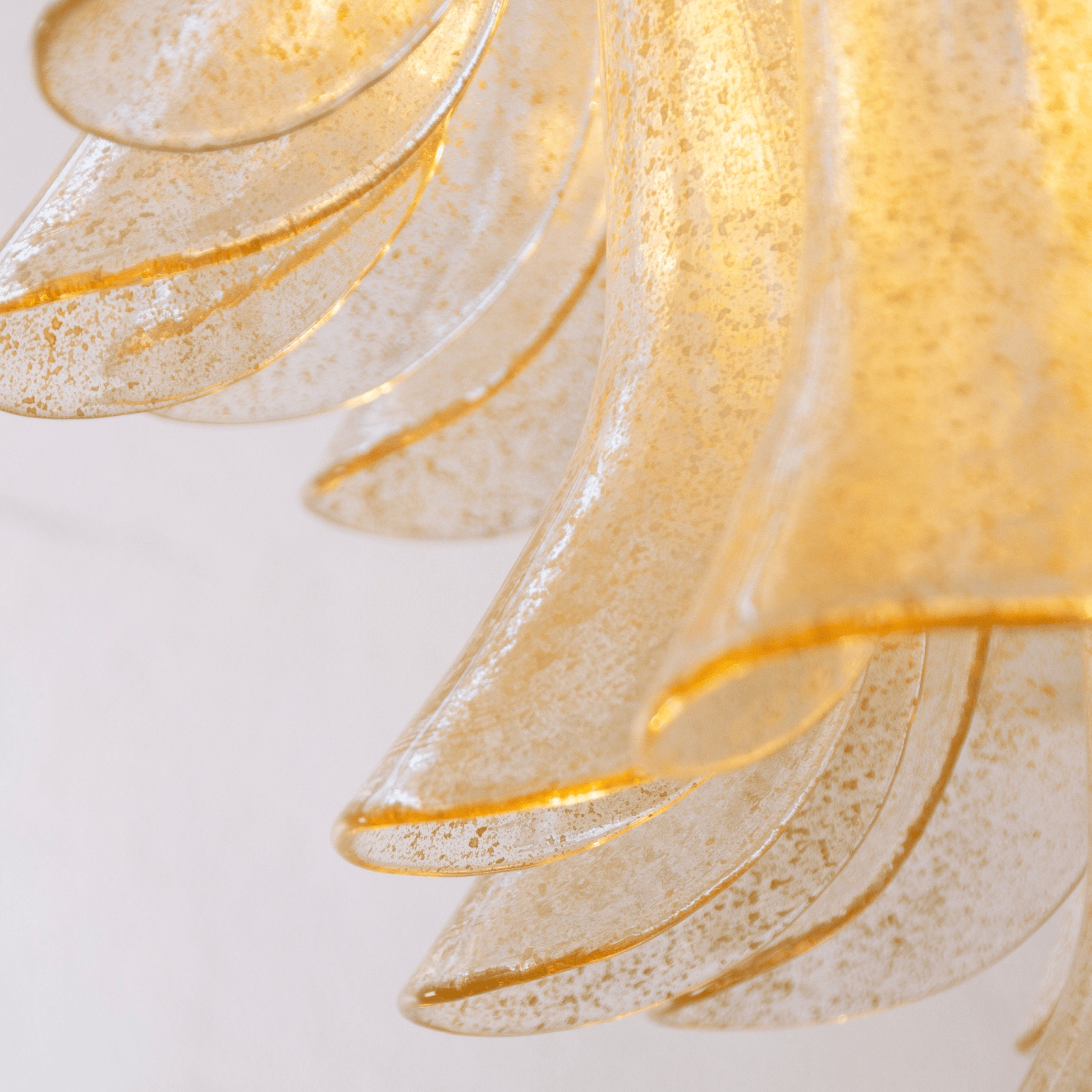 Aurora Chandelier Amber Lily Murano Glass Layered Centerpiece-Neutral Decor