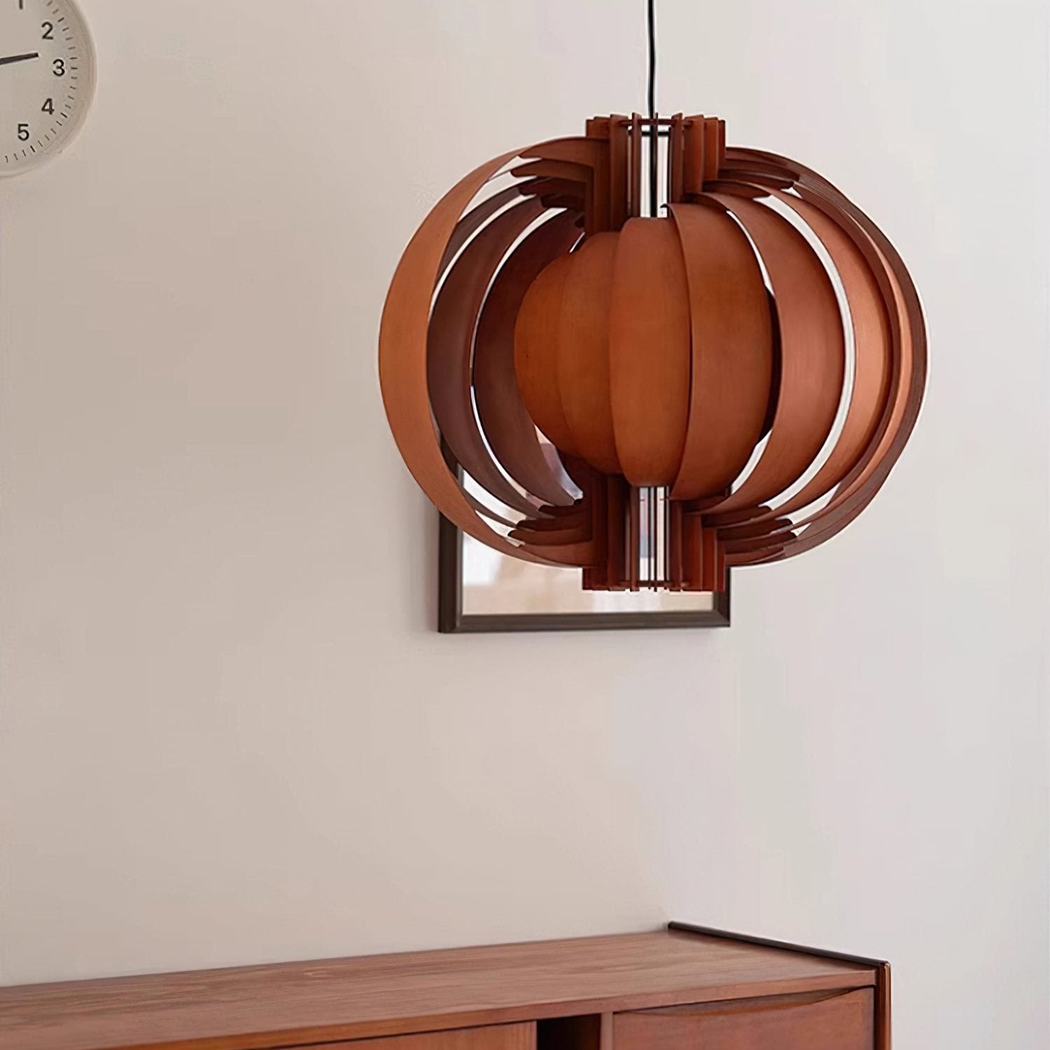 Ivraeus Premium Elegance Ring Wood Pendant Light-Neutral Decor