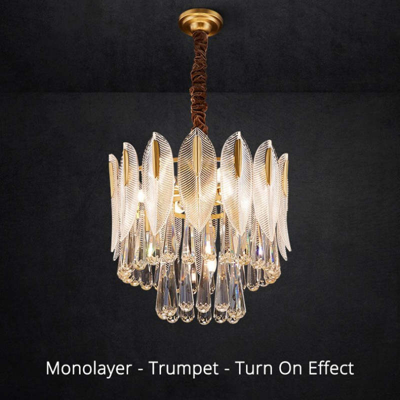 Arisha Luxury Feather Crystal Chandelier, Living Room - Neutral Decor