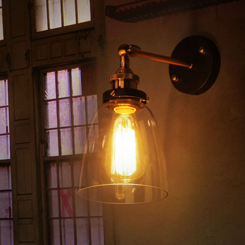 Arisha Retro Vintage Wall Mounted Lamp, Metal & Glass - Neutral Decor