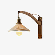 Esviel Nordic Art Swing Arm Walnut Ceramic Wall Light-Neutral Decor