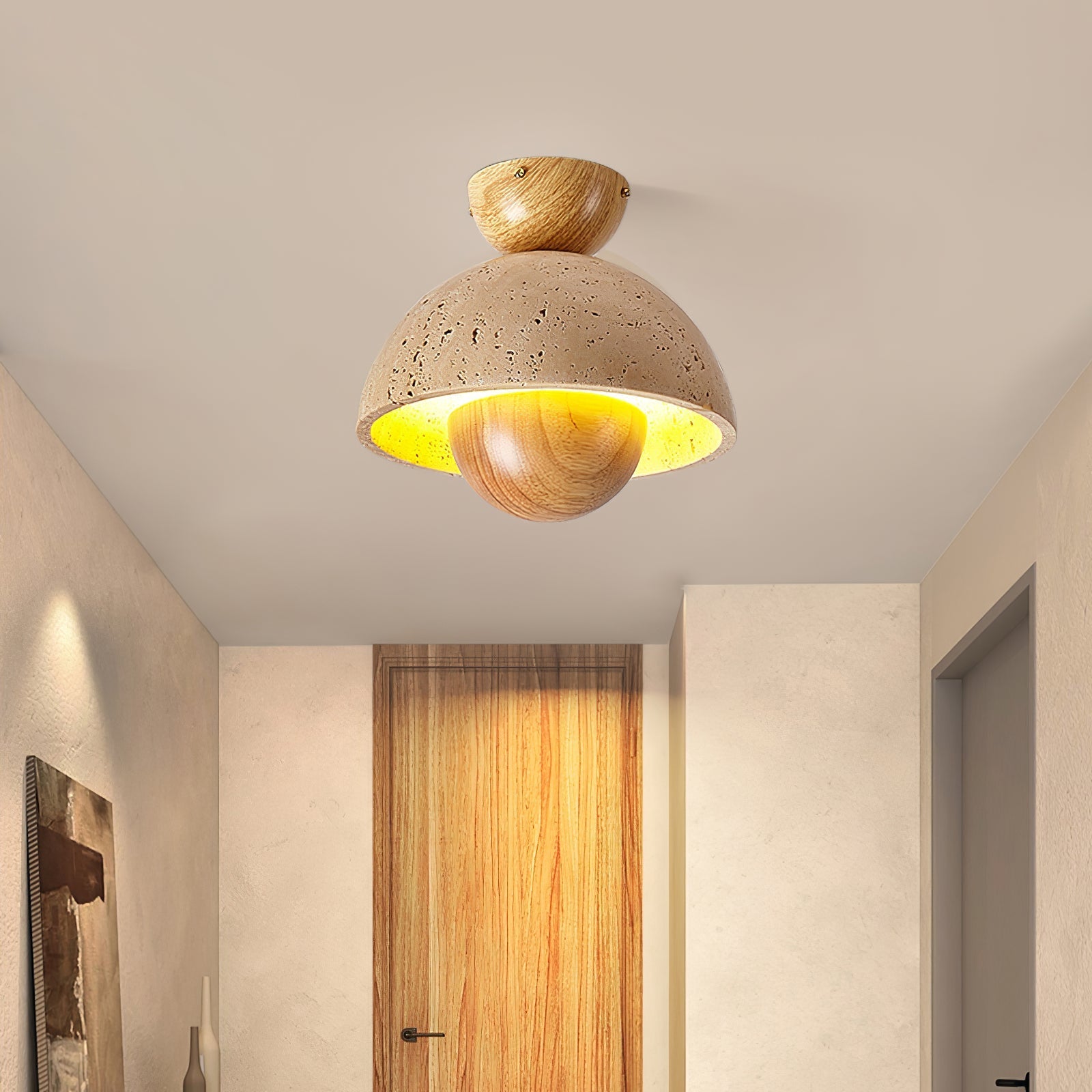 Cadorisra Travertine Ceiling Light-Neutral Decor