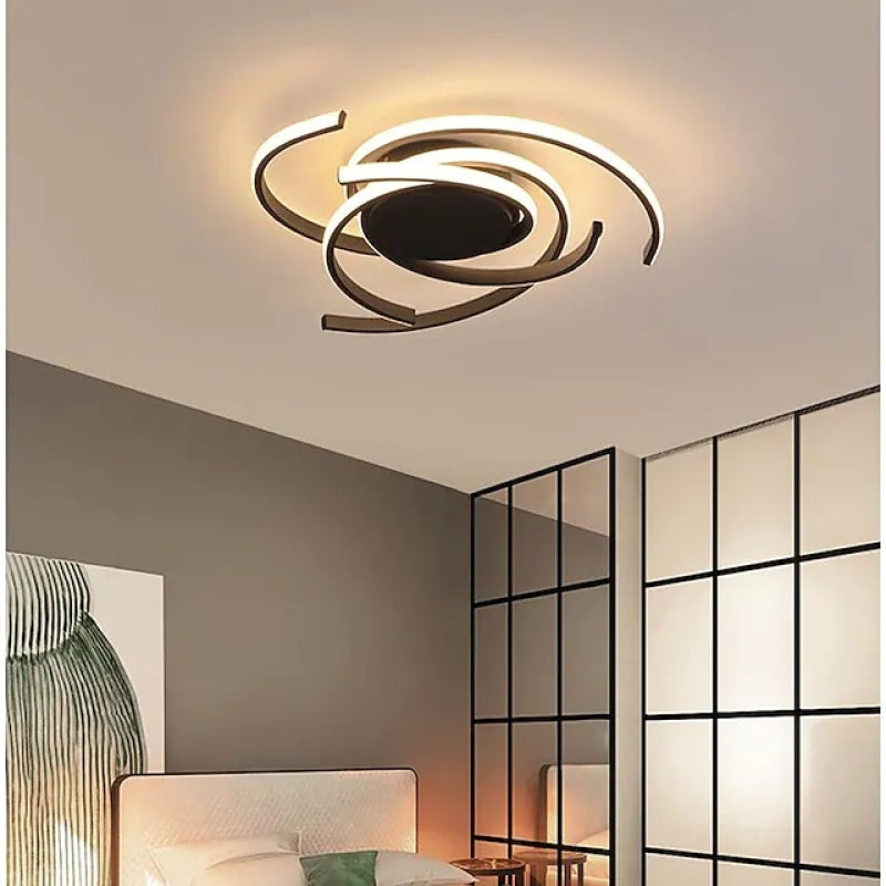 Arisha Modern Multi Arc Linetype Ceiling Light,Black/White - Neutral Decor