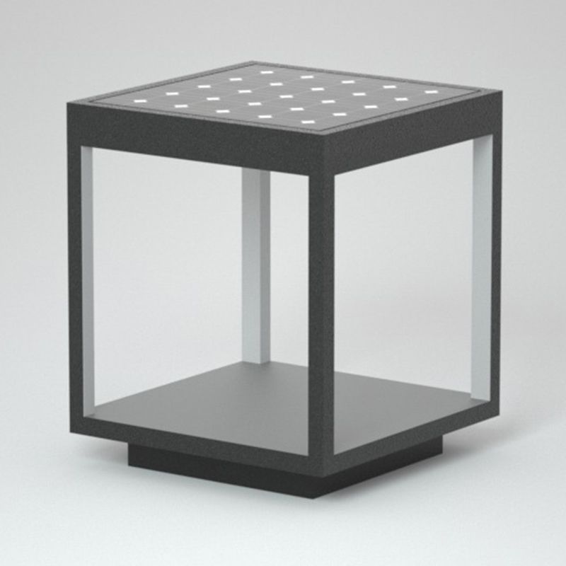 Ray Modern Rectangular Metal LED Outdoor Light Post - Neutral Decor