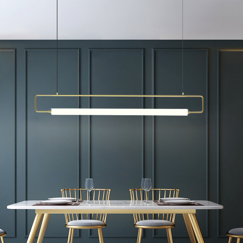 Arisha Modern Minimalist Rectangular Linear Pendant Light, Gold/Black - Neutral Decor