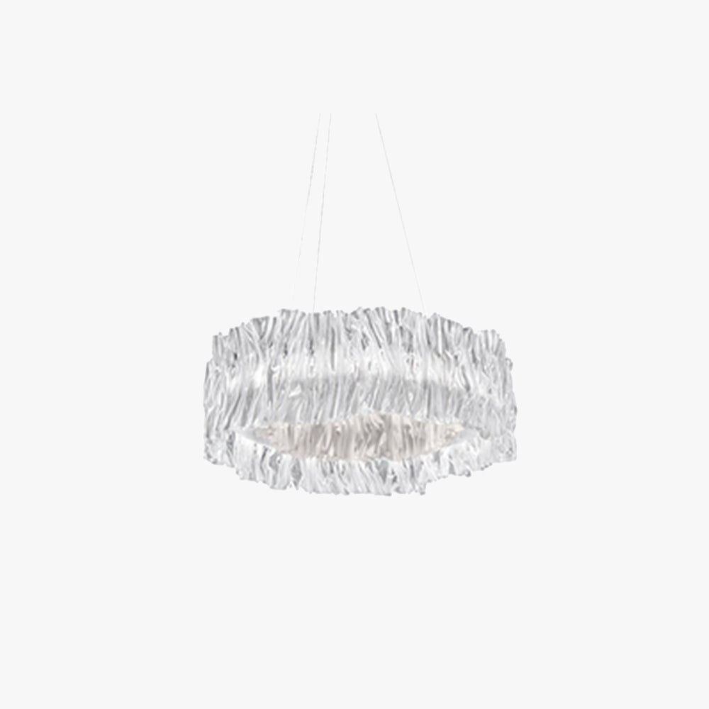 Kristy Modern Luxury Pleated Pendant Light, Circle, Acrylic/Stainless Steel - Neutral Decor