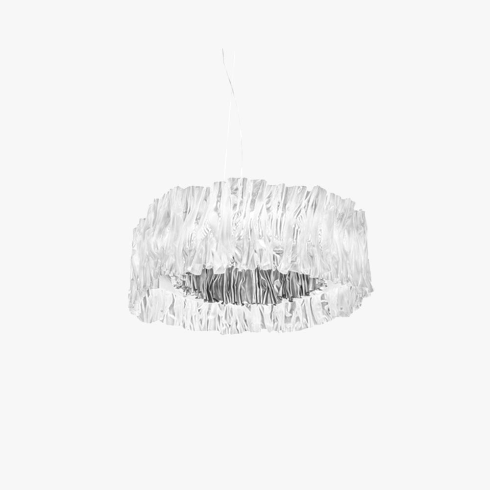 Kristy Modern Luxury Pleated Pendant Light, Circle, Acrylic/Stainless Steel - Neutral Decor
