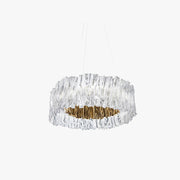Kristy Modern Luxury Pleated Pendant Light, Circle, Acrylic/Stainless Steel - Neutral Decor