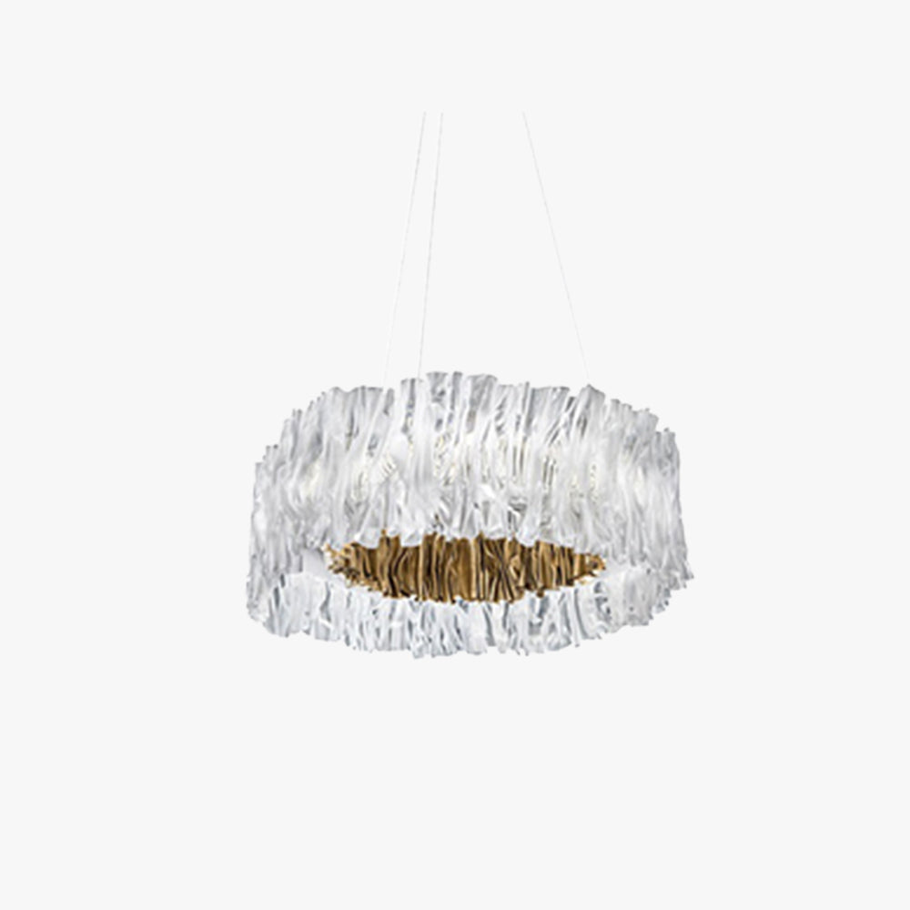 Kristy Modern Luxury Pleated Pendant Light, Circle, Acrylic/Stainless Steel - Neutral Decor