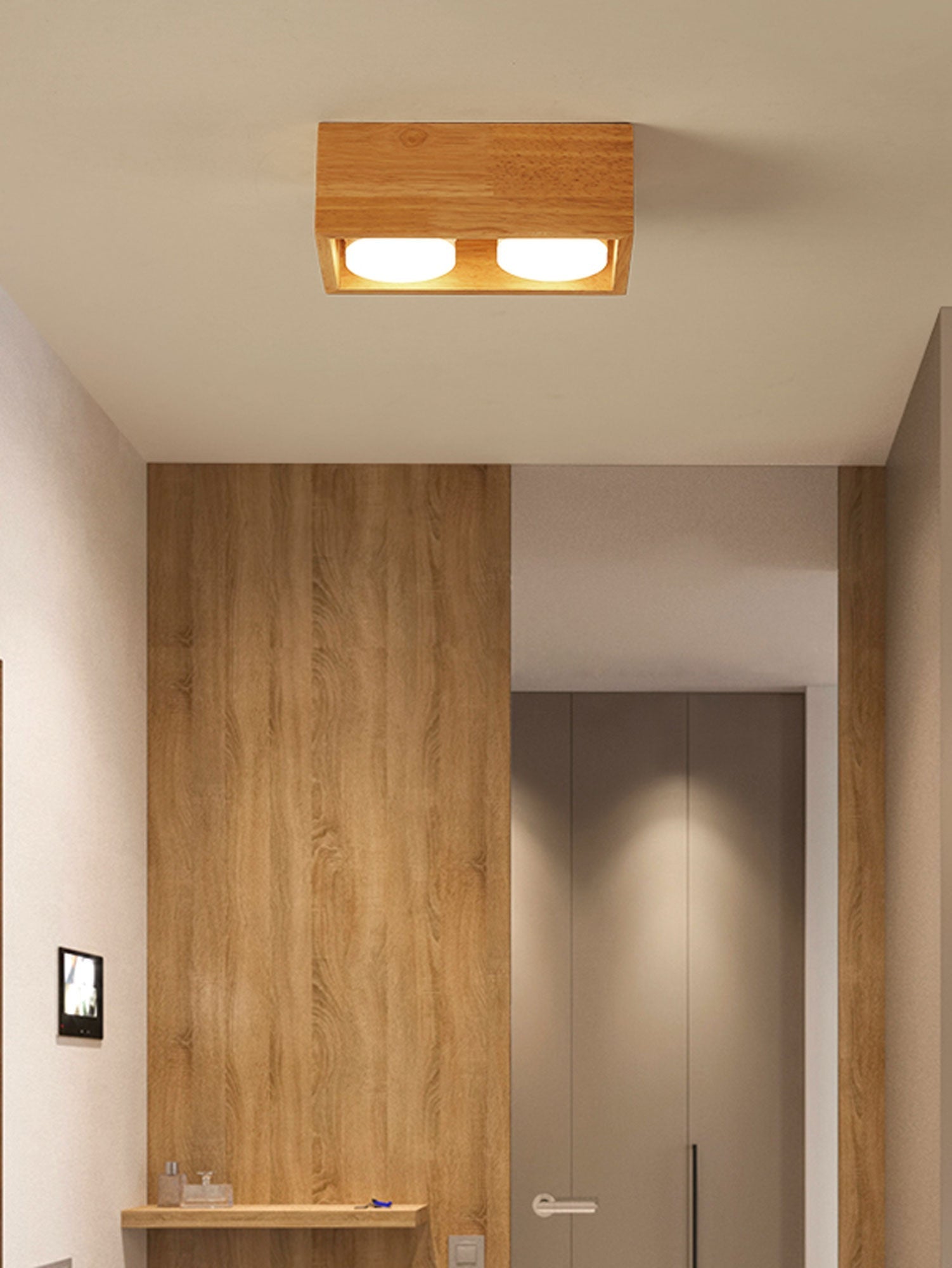 Eliza Minimalist Wood Ceiling Light-Neutral Decor