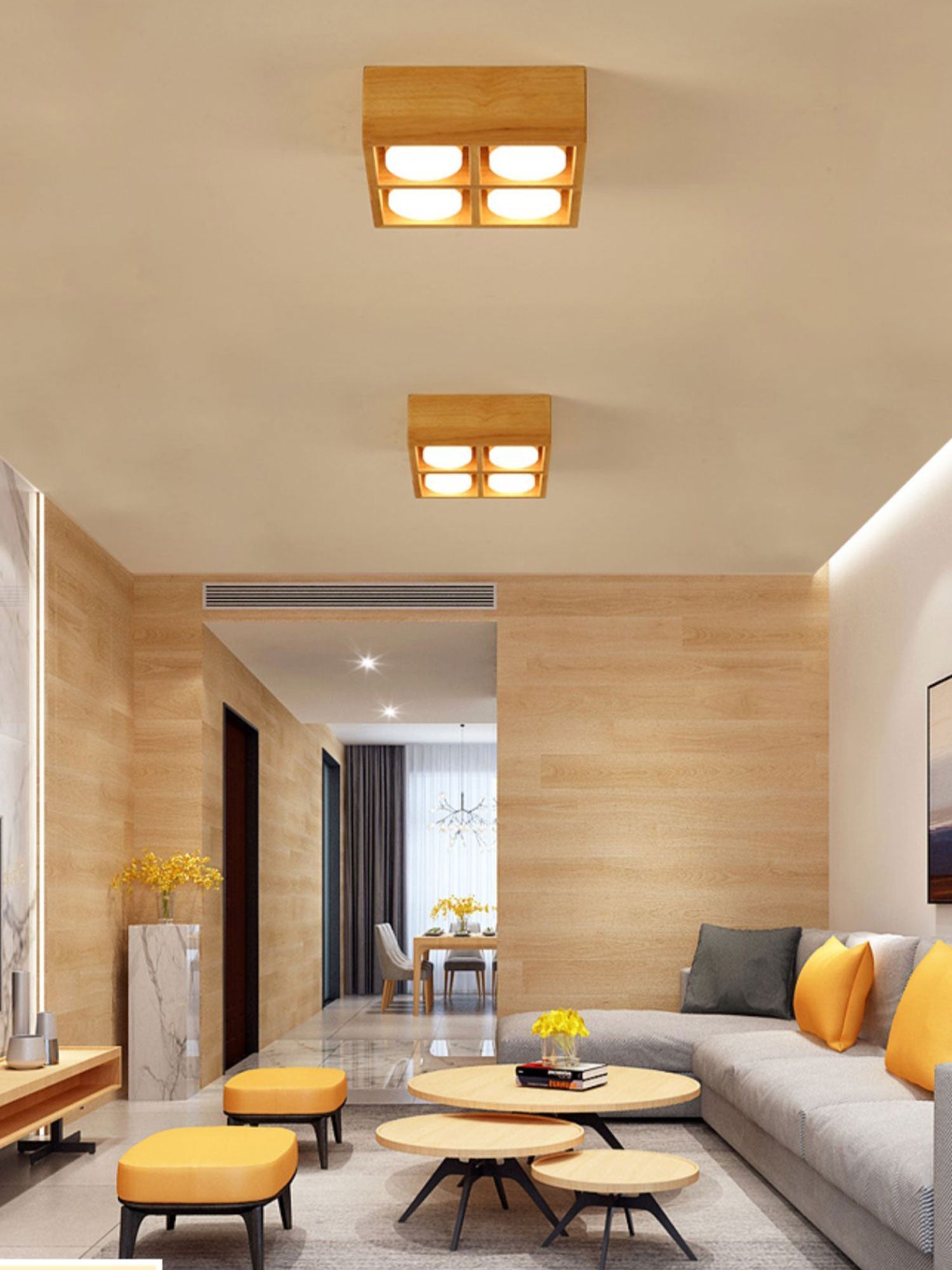 Eliza Minimalist Wood Ceiling Light-Neutral Decor