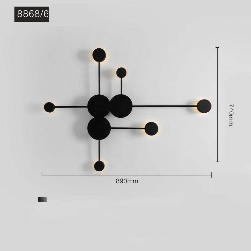Arisha Modern Nordic Chessboard Metal Wall Lamp, Black - Neutral Decor