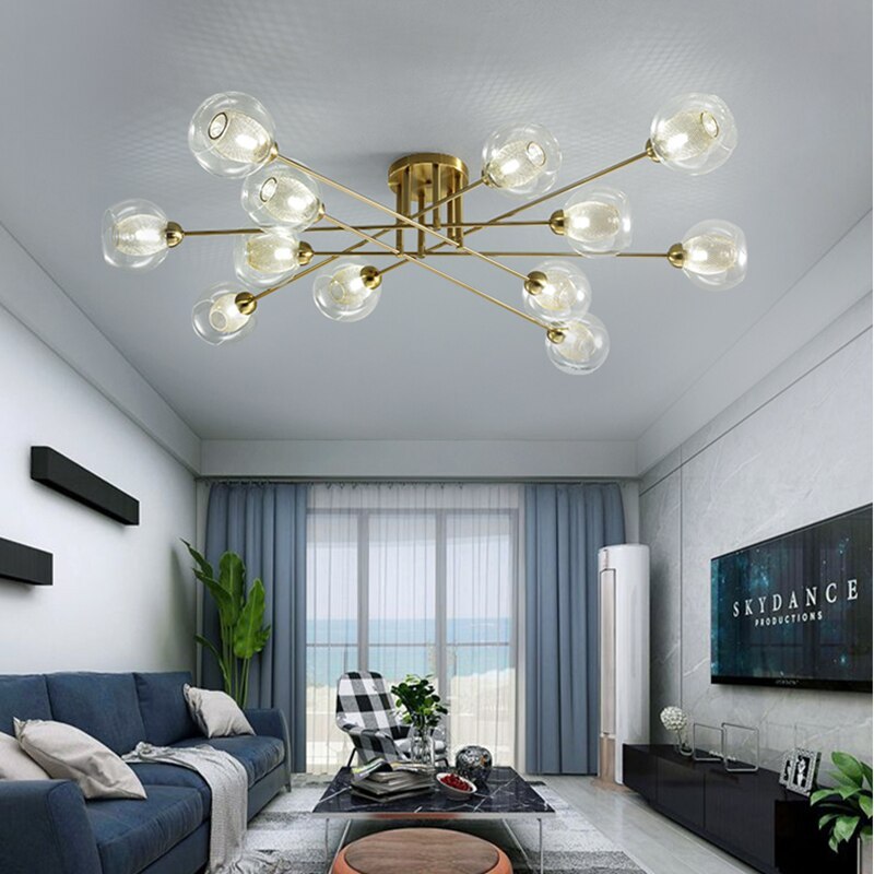 Valentina Industrial Glass Globe Chandelier LED, 6 Style - Neutral Decor