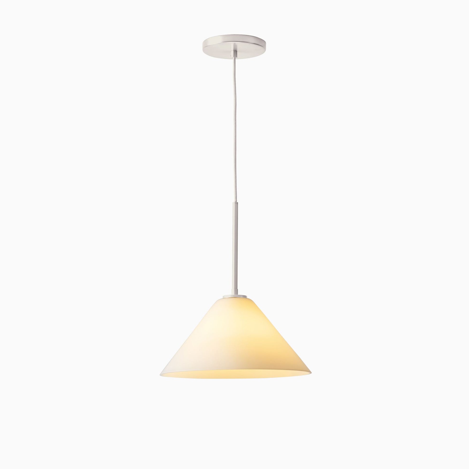 Cone Milk Clear Glass Cone Pendant Light for Kitchen-Neutral Decor
