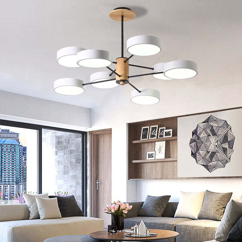 Arisha Art Deco Pendant Light, White/Green/Grey,Metal/Wood - Neutral Decor
