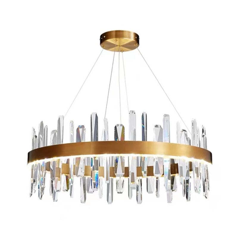 Kristy Modern Crystal Ring Chandelier Black&Gold - Neutral Decor