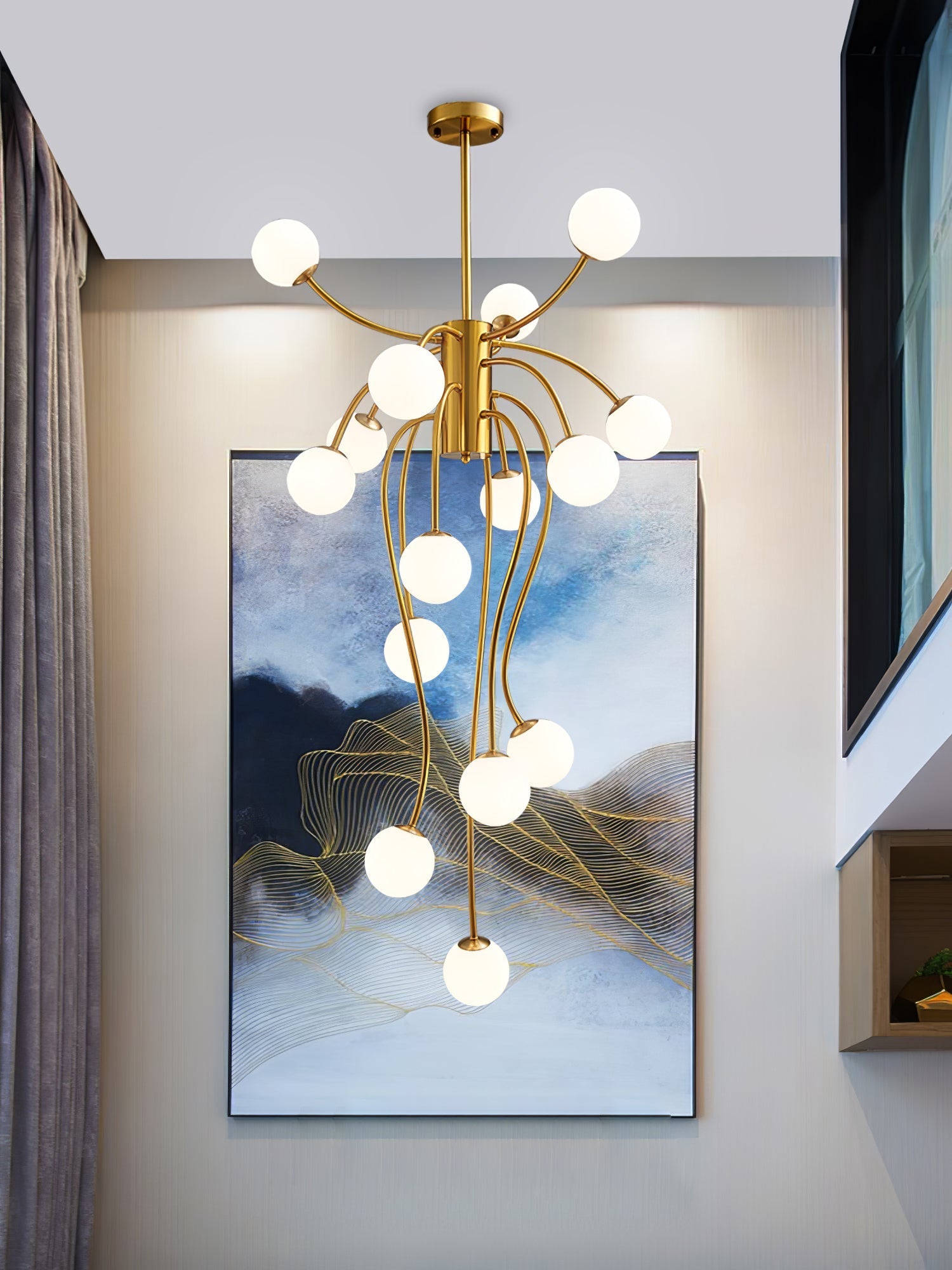 Astralyn Brass Globe Chandelier-Neutral Decor