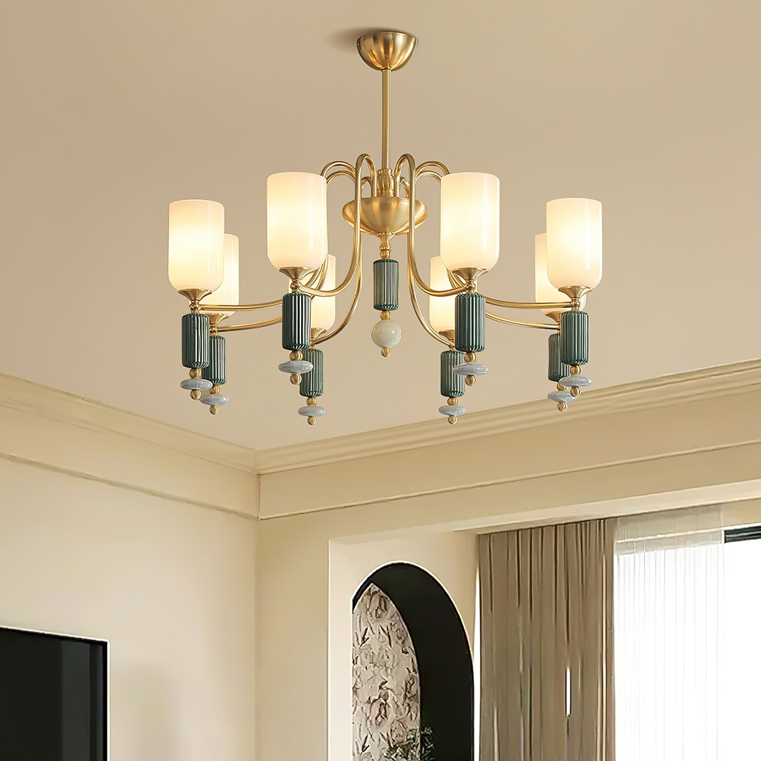 Xorn Ceramic Chandelier-Neutral Decor