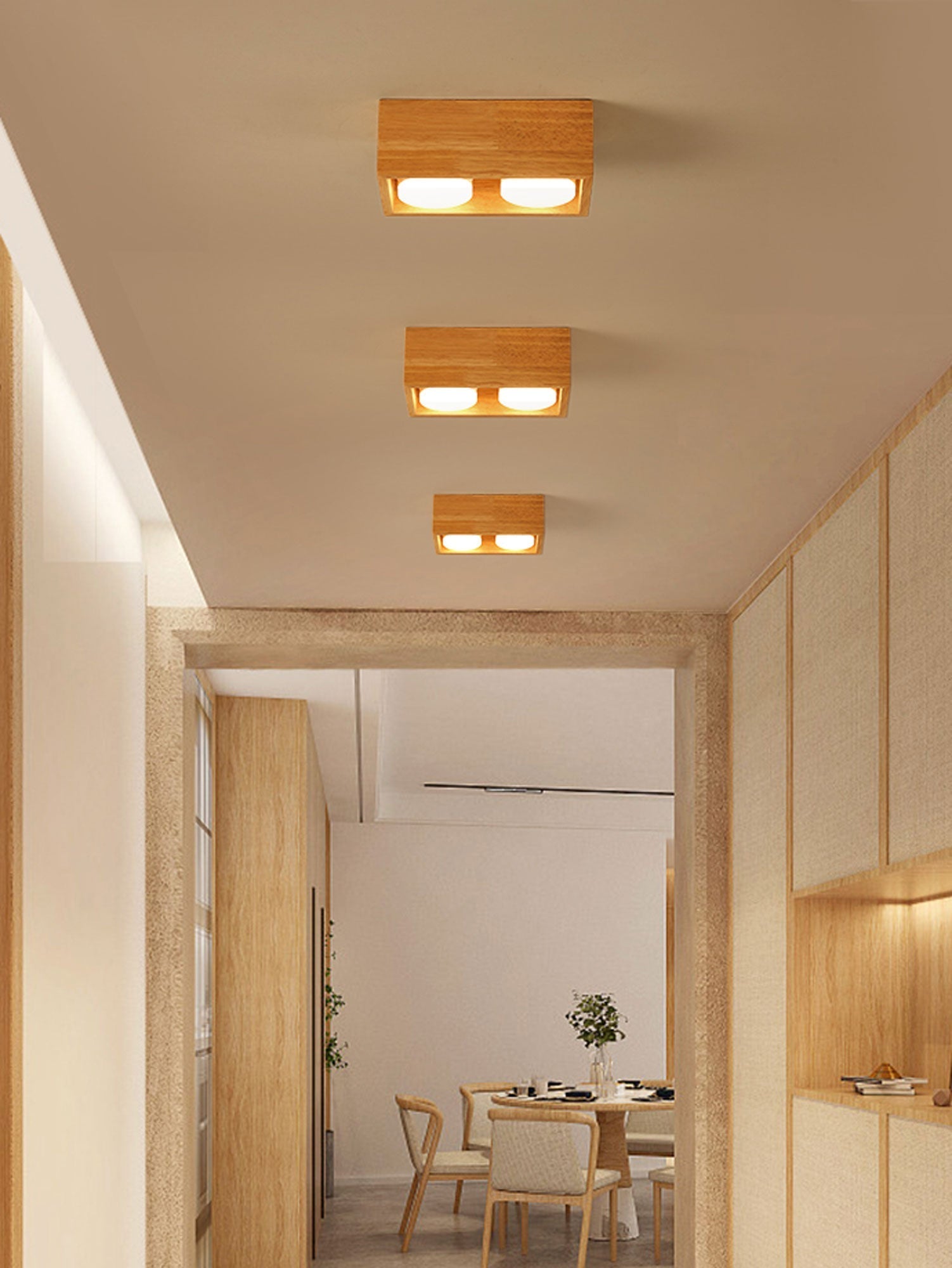 Eliza Minimalist Wood Ceiling Light-Neutral Decor