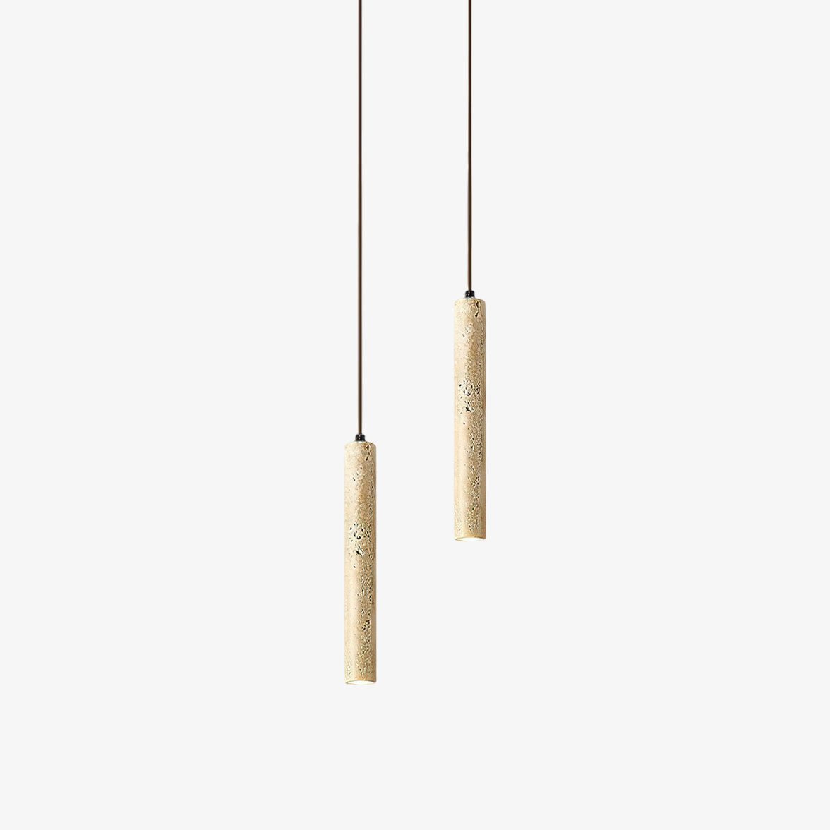 Krashen Cylindrical Travertine Pendant Light-Neutral Decor