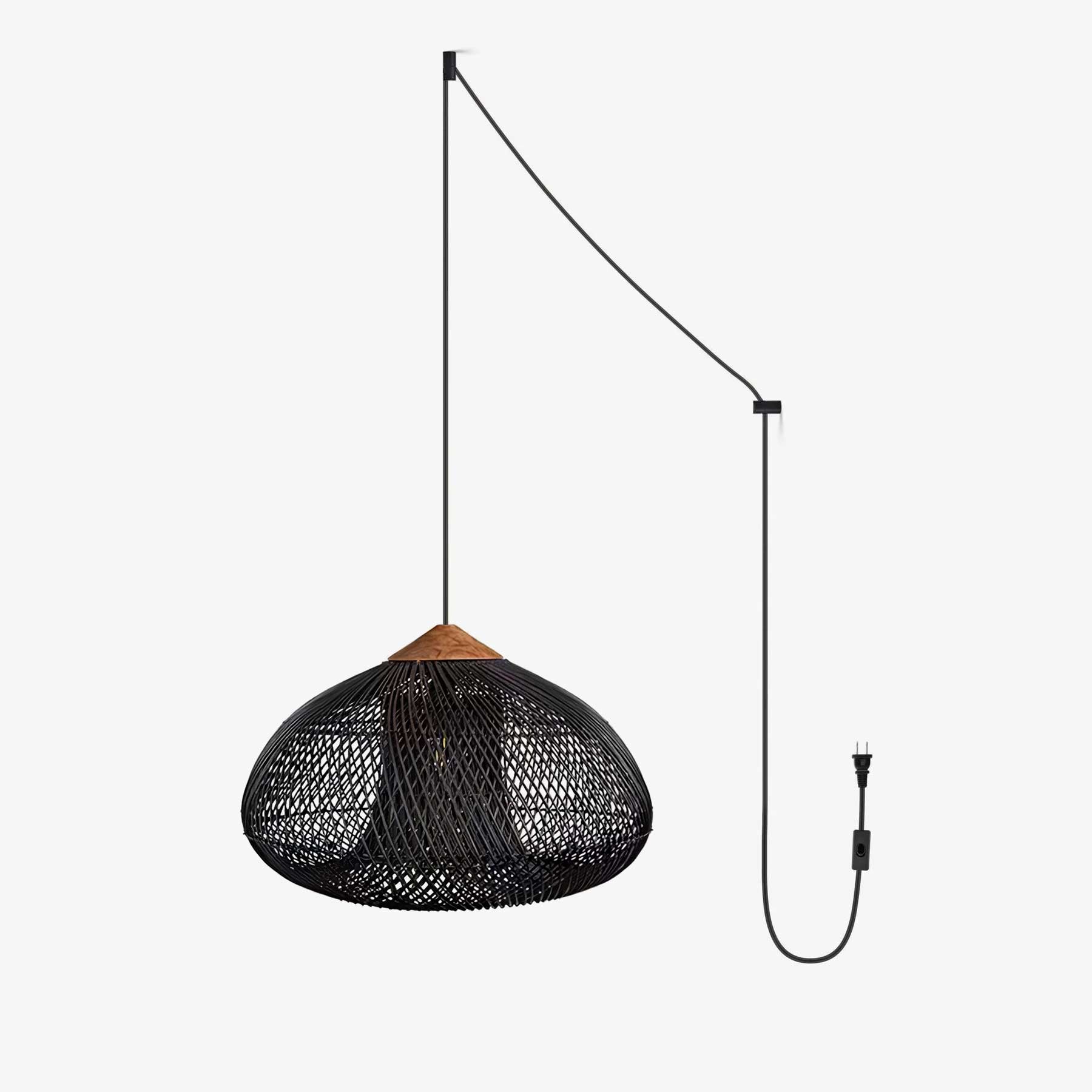 Cora Pendant Lamp Rattan Swag Woven-Neutral Decor