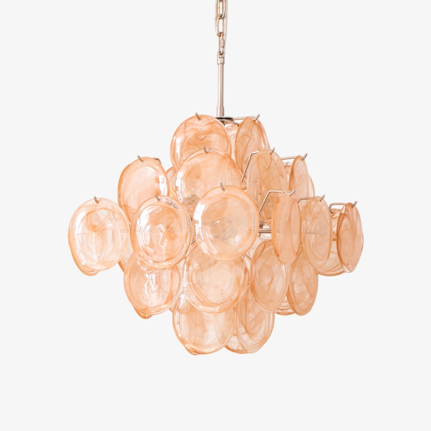 Aurora Chandelier Apricot Murano Glass Disc Layered Artistic-Neutral Decor