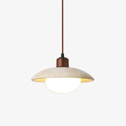 Delora Dome-Shade Travertine Pendant Light-Neutral Decor