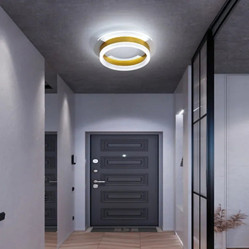 Arisha Modern Simple Gold Flush Mount Ceiling Light, Square/Round - Neutral Decor
