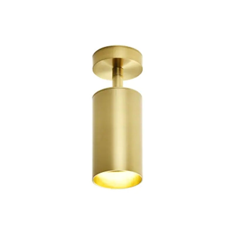 Aria Moderno Gold Cylinder Spotlight Background Flush Mount Ceiling Light, Metal - Neutral Decor