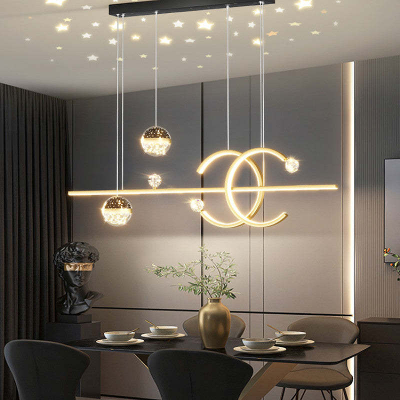 Arisha Luxury Globe Metal/Glass Pendant Light, Black/Gold - Neutral Decor