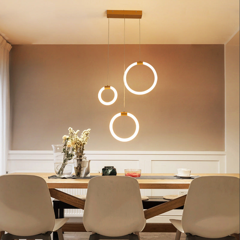 Arisha Minimalist Staircase Ring Metal Pendant Light - Neutral Decor