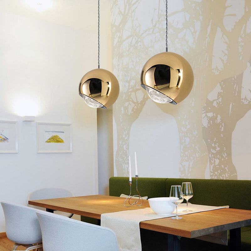 Valentina Modern Lustrous Golden Metal Ball Pendant Light - Neutral Decor