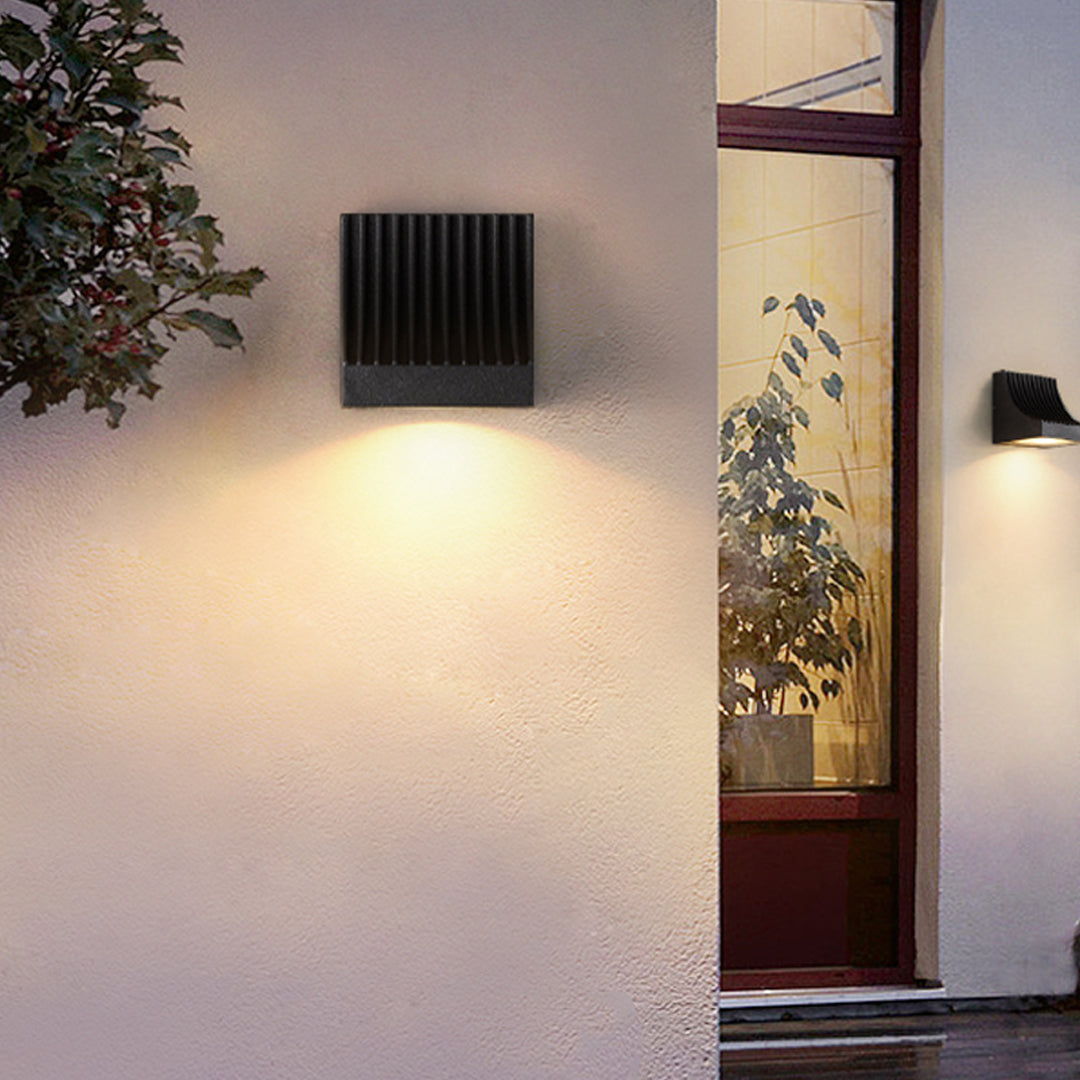 Harlan Industrial Minimalist Glass Outdoor Wall Light