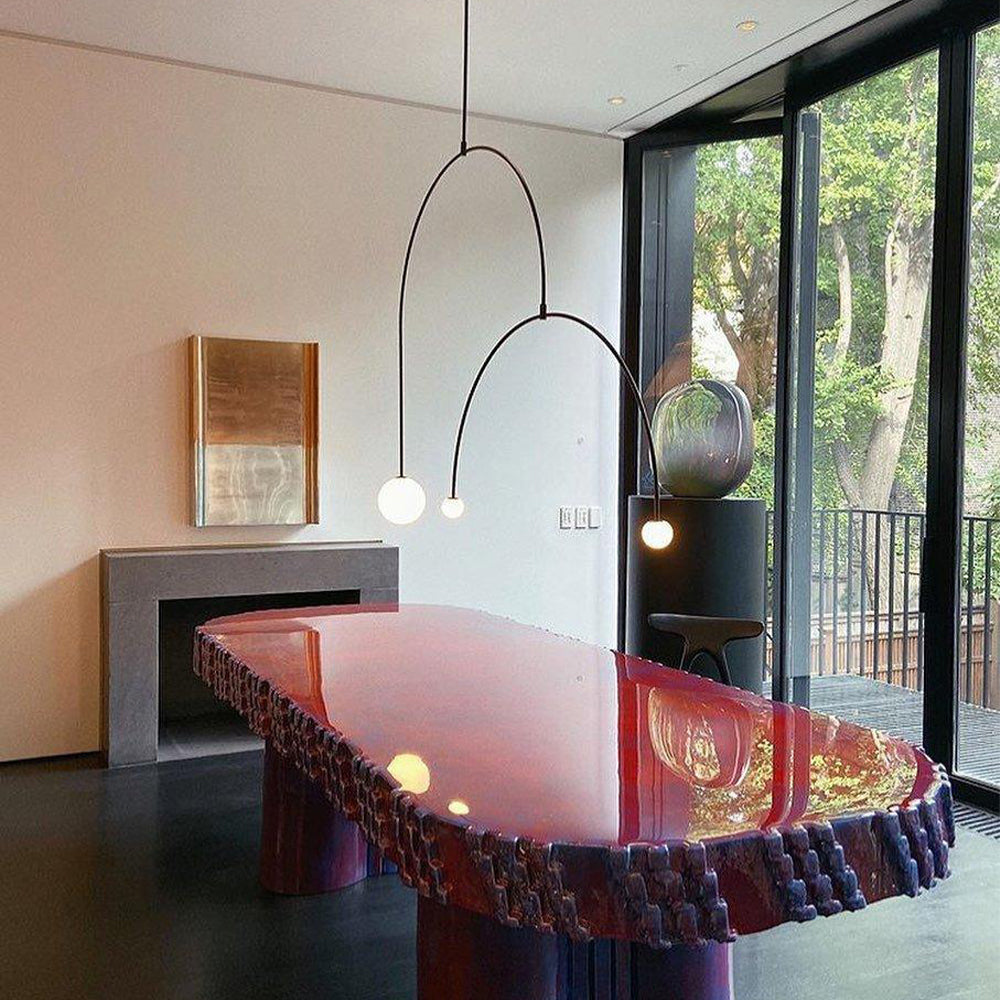 Arisha Minimalist Linear Mobile Pendant Light, Black - Neutral Decor