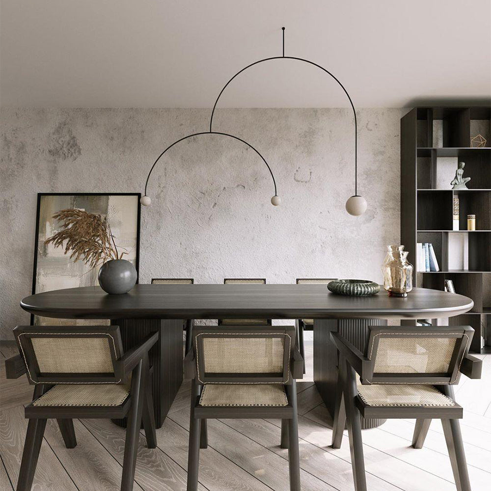 Arisha Minimalist Linear Mobile Pendant Light, Black - Neutral Decor
