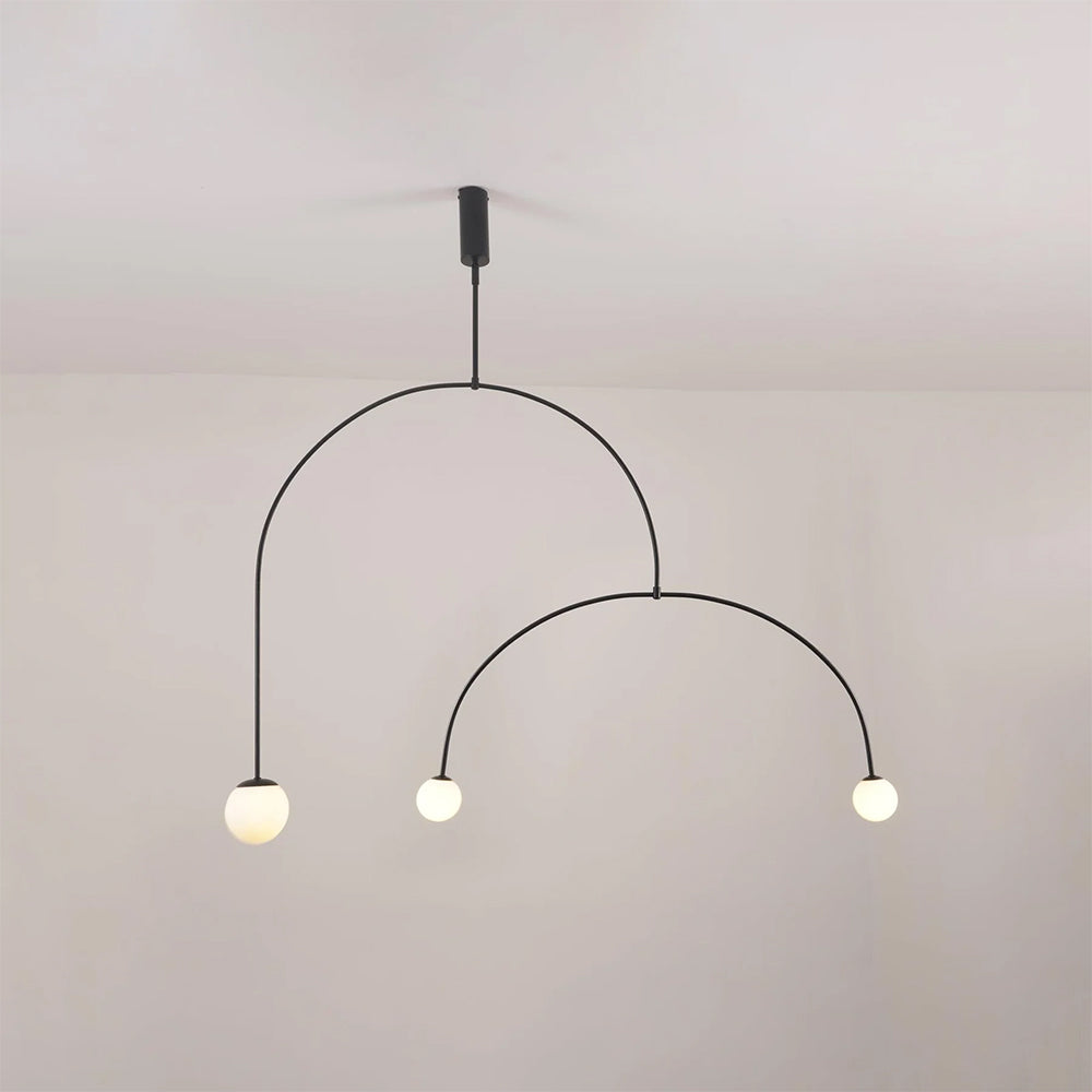 Arisha Minimalist Linear Mobile Pendant Light, Black - Neutral Decor